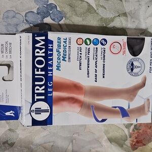 TRUFORM Unisex Microfiber Compression Socks|20-30 mmhg Knee High|Charcoal|Medium